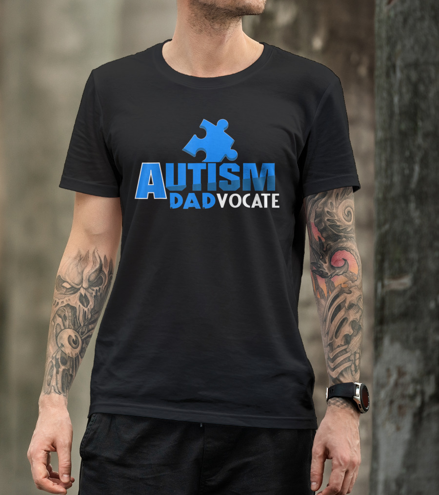 Autism Awareness Puzzle Piece Autism Dadvocate T-Shirt