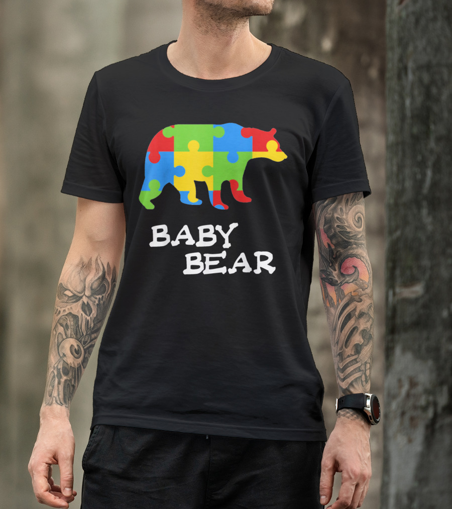 Autism Awareness Baby Bear Puzzle Design For Boy T-Shirt