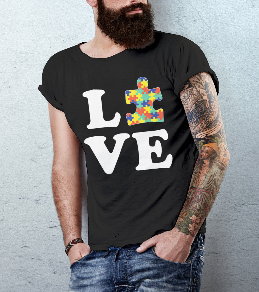 Love Autism Awareness Puzzle T-Shirt