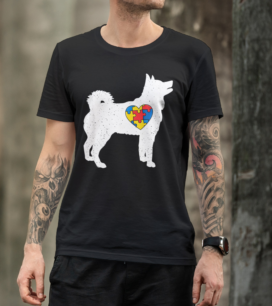 Husky Autism Awareness Puzzle Heart T-Shirt