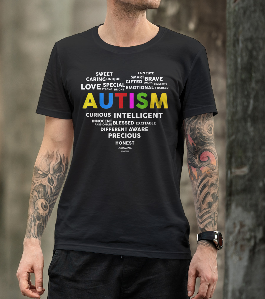 Autism Awareness Heart Love Brave Gifted Intelligent Blessed Precious T-Shirt
