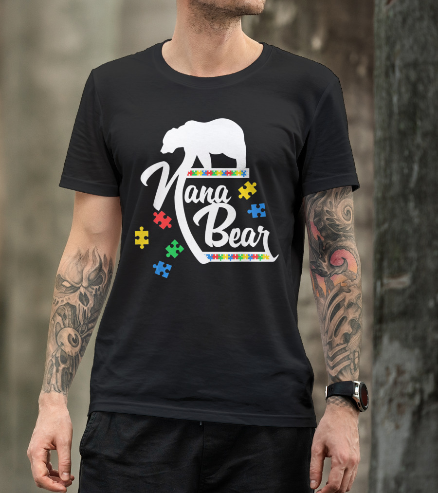 Nana Bear Puzzle Autism Awareness T-Shirt