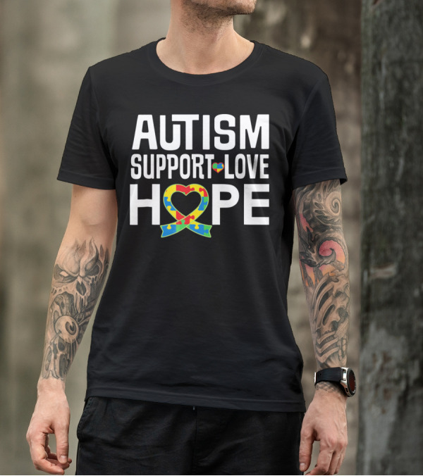 Autism Support Love Hope Puzzle T-Shirt