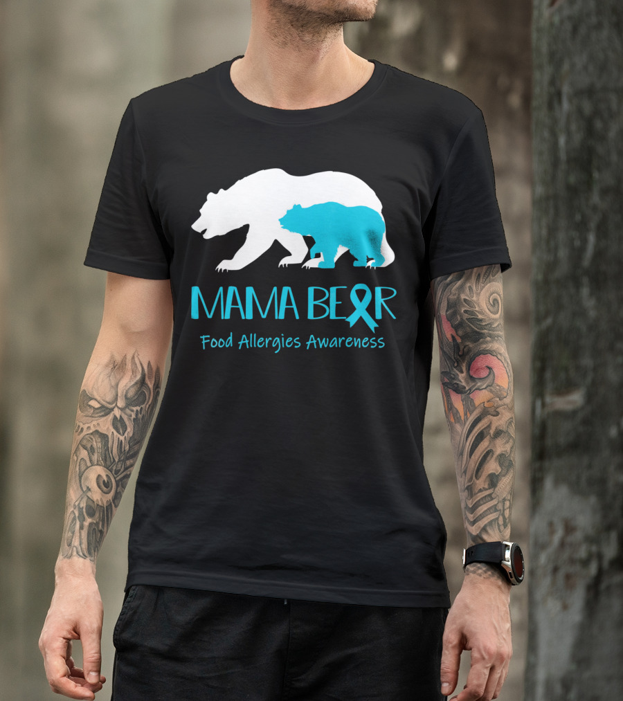 Mama Bear Food Allergies Awareness Ribbon T-Shirt