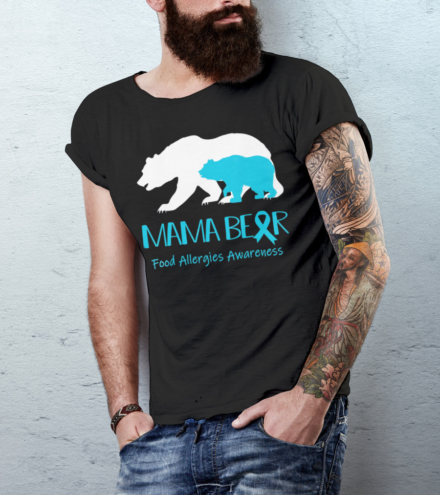 Mama Bear Food Allergies Awareness Ribbon T-Shirt