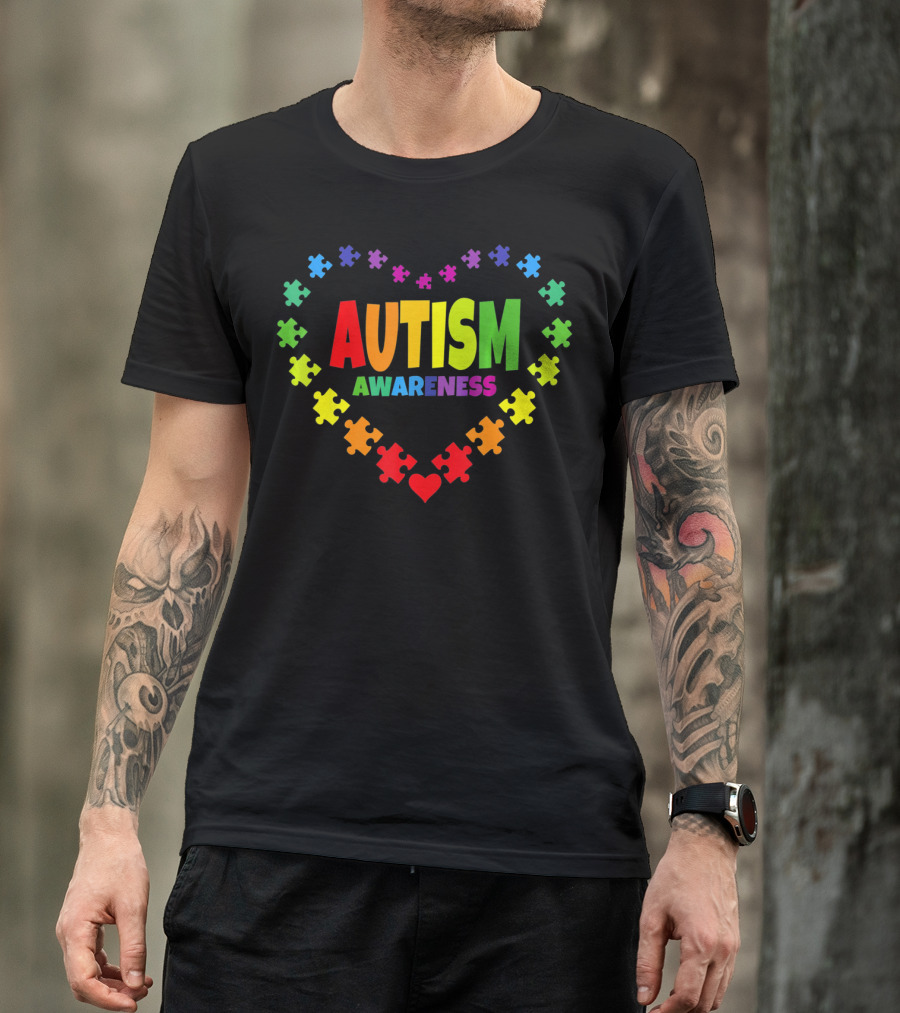 Autism Awareness Heart Puzzle Symbol April 2 T-Shirt