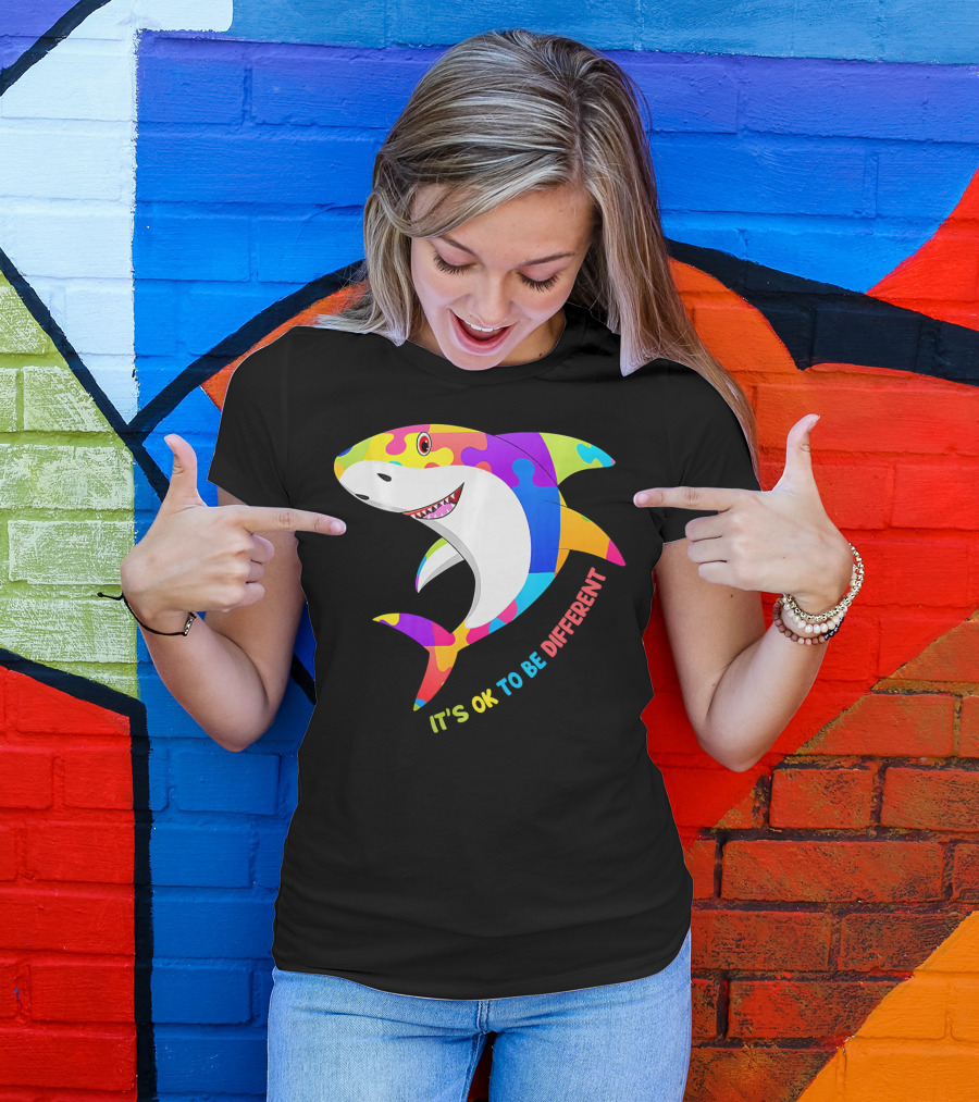 It's Ok To Be Different Shark Autism Awareness T-Shirt