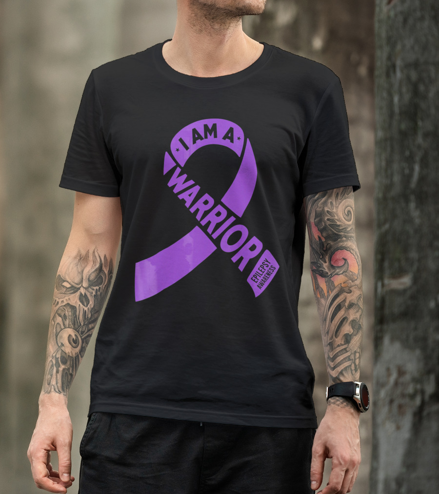 I Am A Warrior Purple Ribbon Epilepsy Awareness T-Shirt