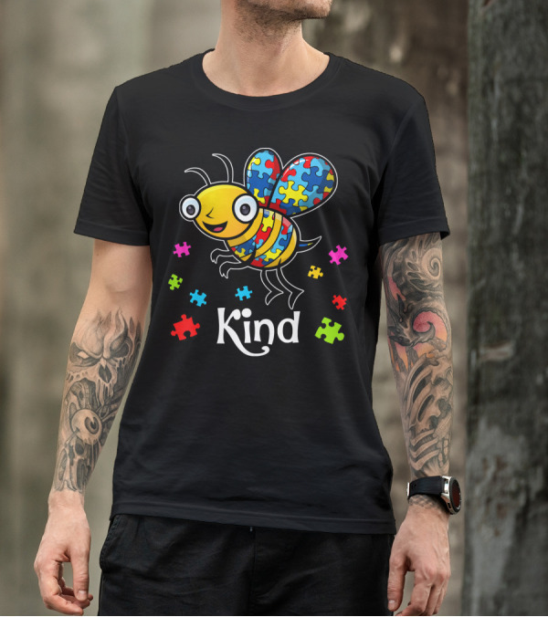 Autism Awareness Puzzle Bee Kind T-Shirt