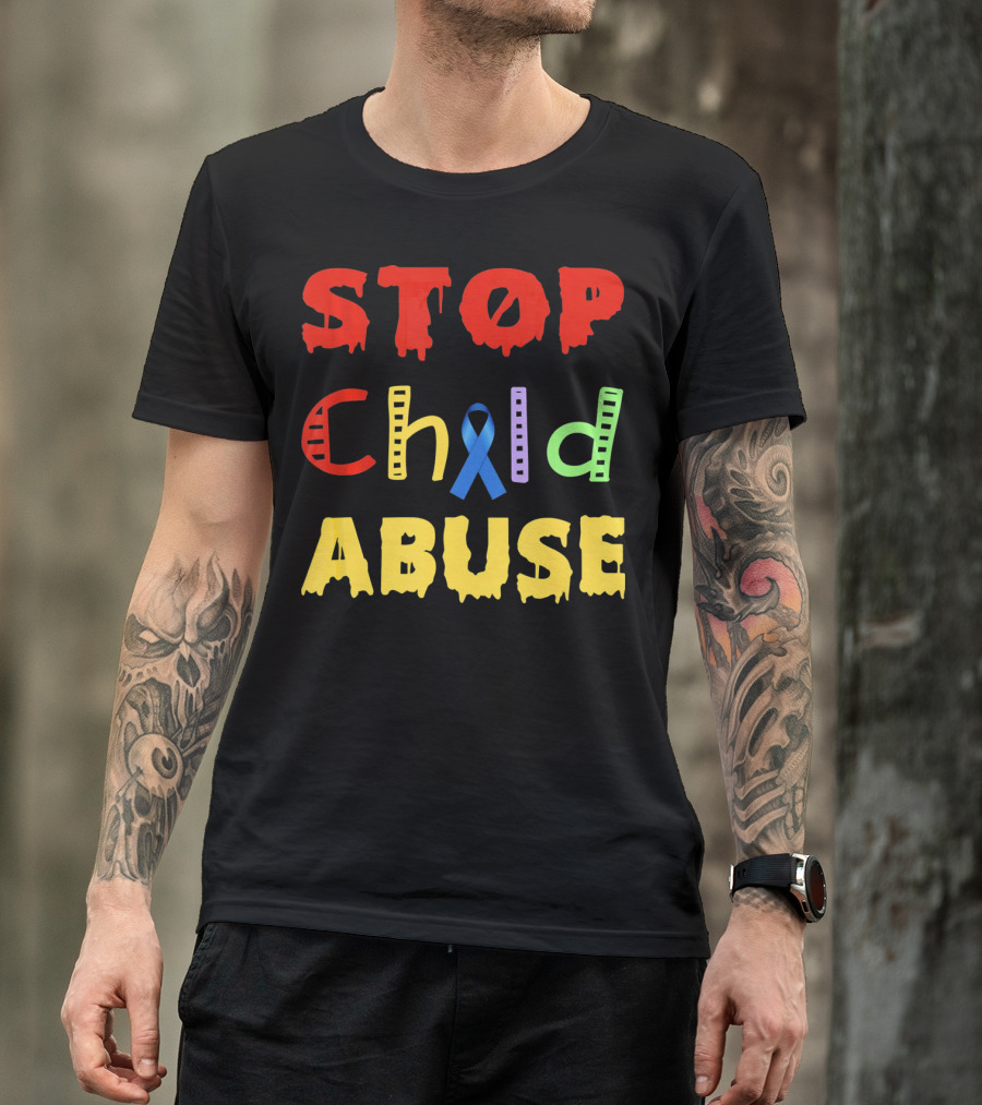 STOP Child Abuse Awareness Blue T-Shirt