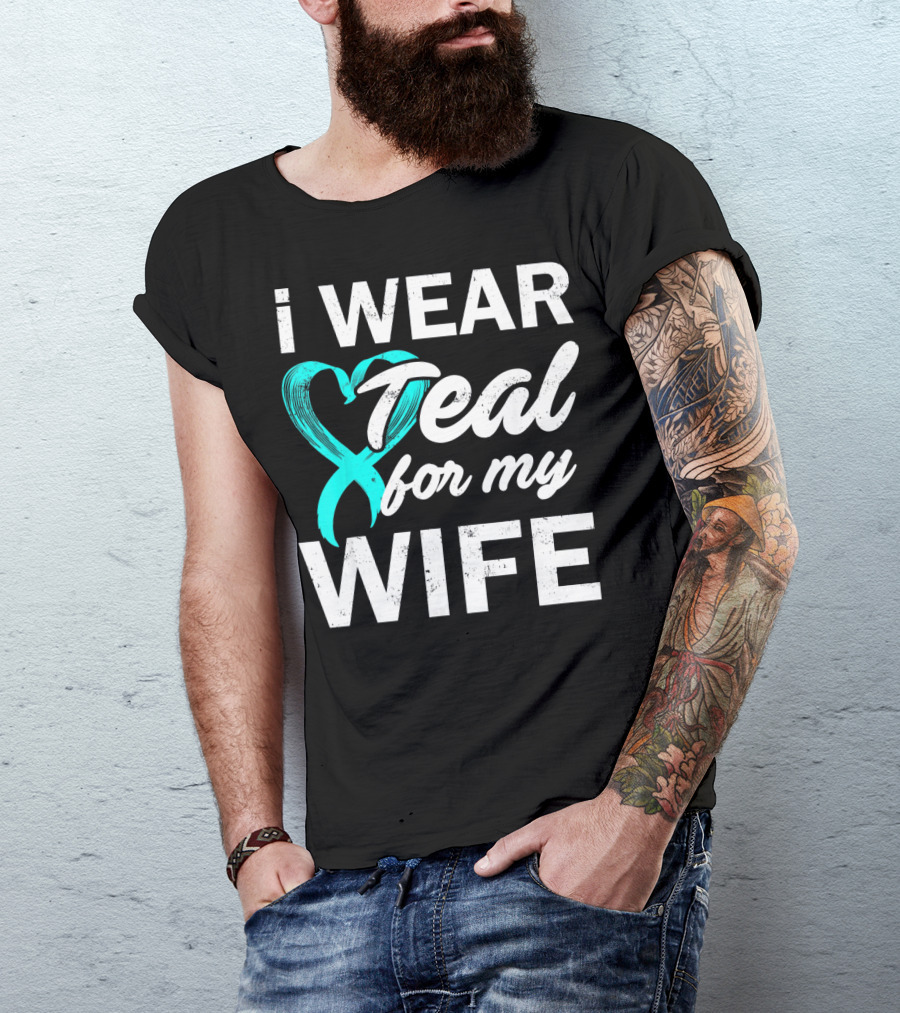I Wear Teal For My Wife PCOS Awareness T-Shirt