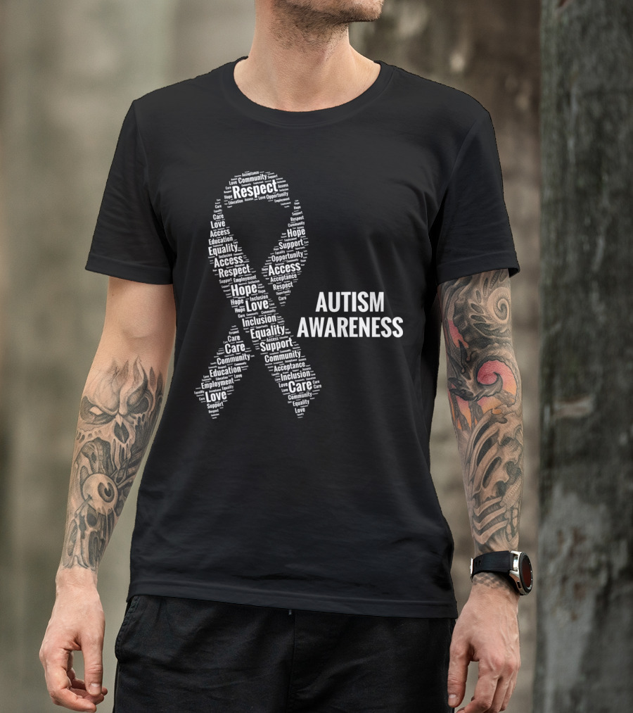 Autism Awareness Respect Access Care Support Ribbon Inclusion Equality Community T-Shirt