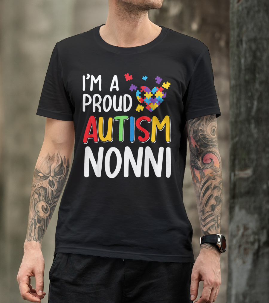 I'm A Proud Autism Nonni Puzzle Heart T-Shirt