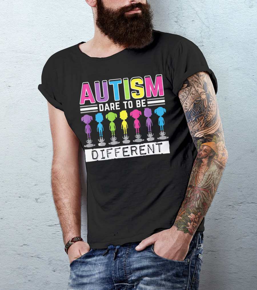 Autism Dare To Be Different Colorful Figures T-Shirt