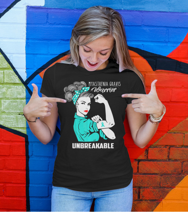 Myasthenia Gravis Warrior Unbreakable Strong Woman T-Shirt