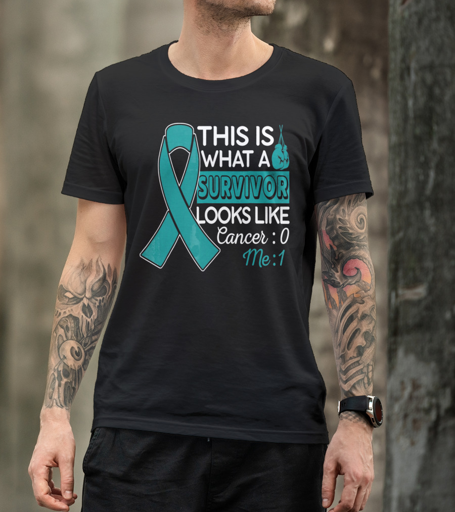 This Is What A Survivor Looks Like Cancer 0 Me 1 T-Shirt