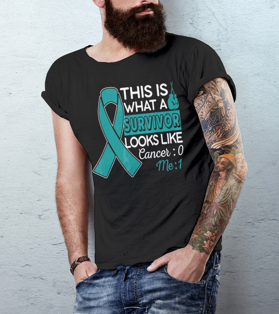 This Is What A Survivor Looks Like Cancer 0 Me 1 T-Shirt