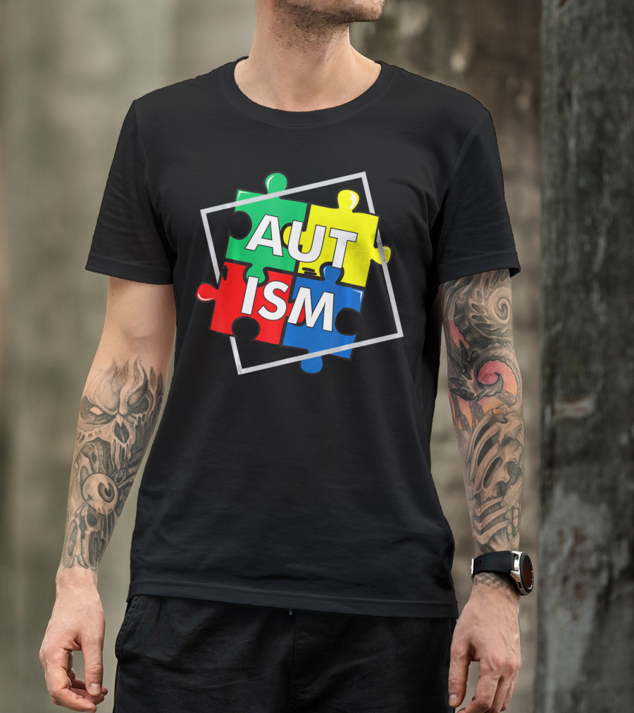 Autism Puzzle Awareness Day Colorful Puzzle Pieces T-Shirt