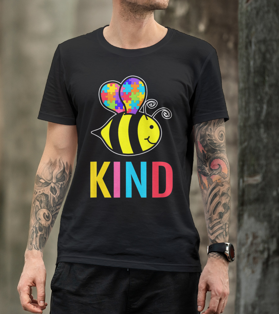 Autism Awareness Bee With Puzzle Wings KIND T-Shirt