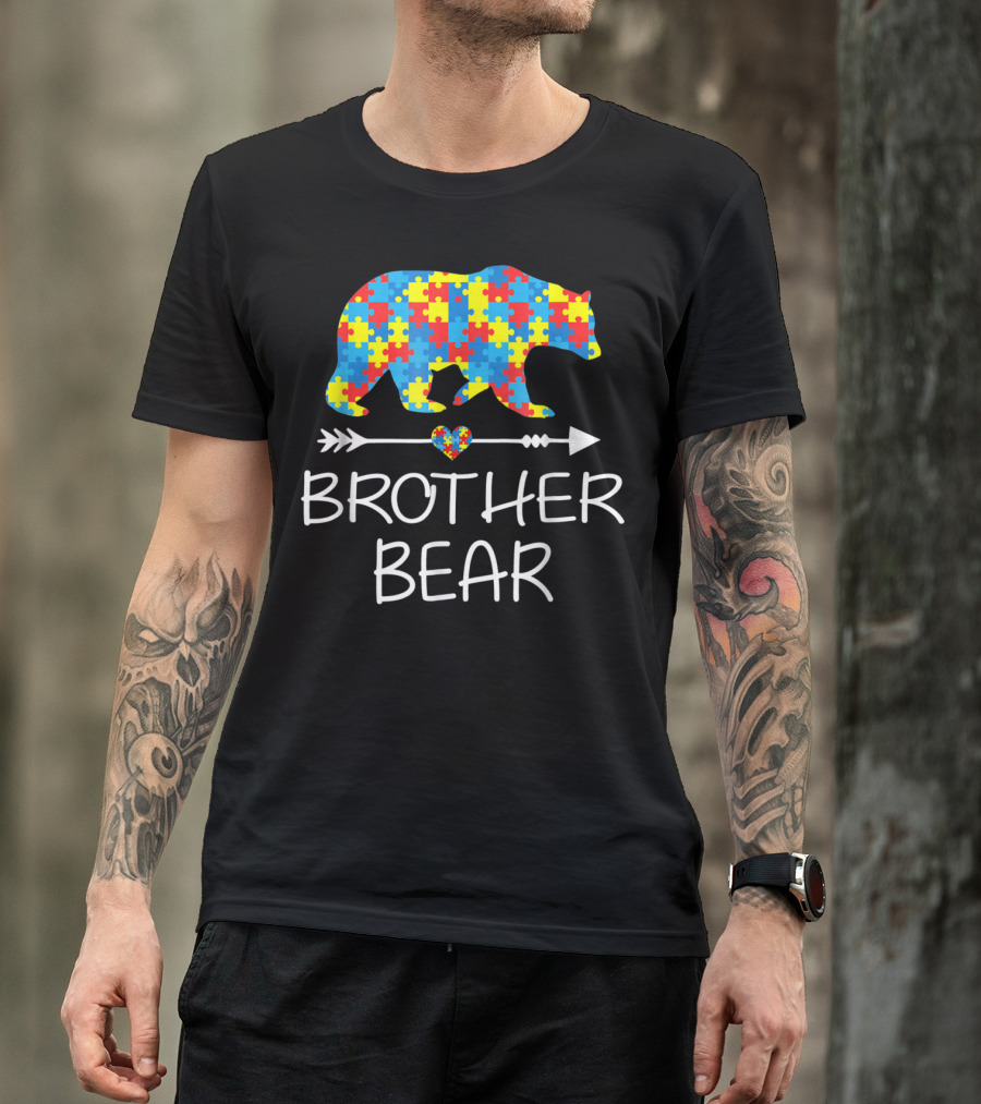 Brother Bear Autism Puzzle Pattern Awareness T-Shirt