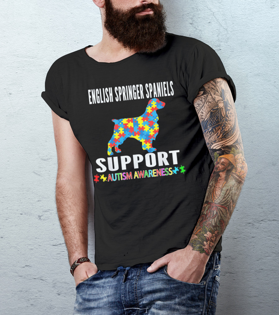 English Springer Spaniels Support Autism Awareness T-Shirt