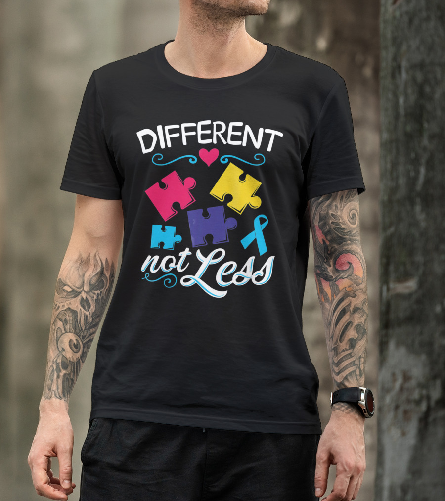 Different Not Less Autism Awareness Puzzle T-Shirt