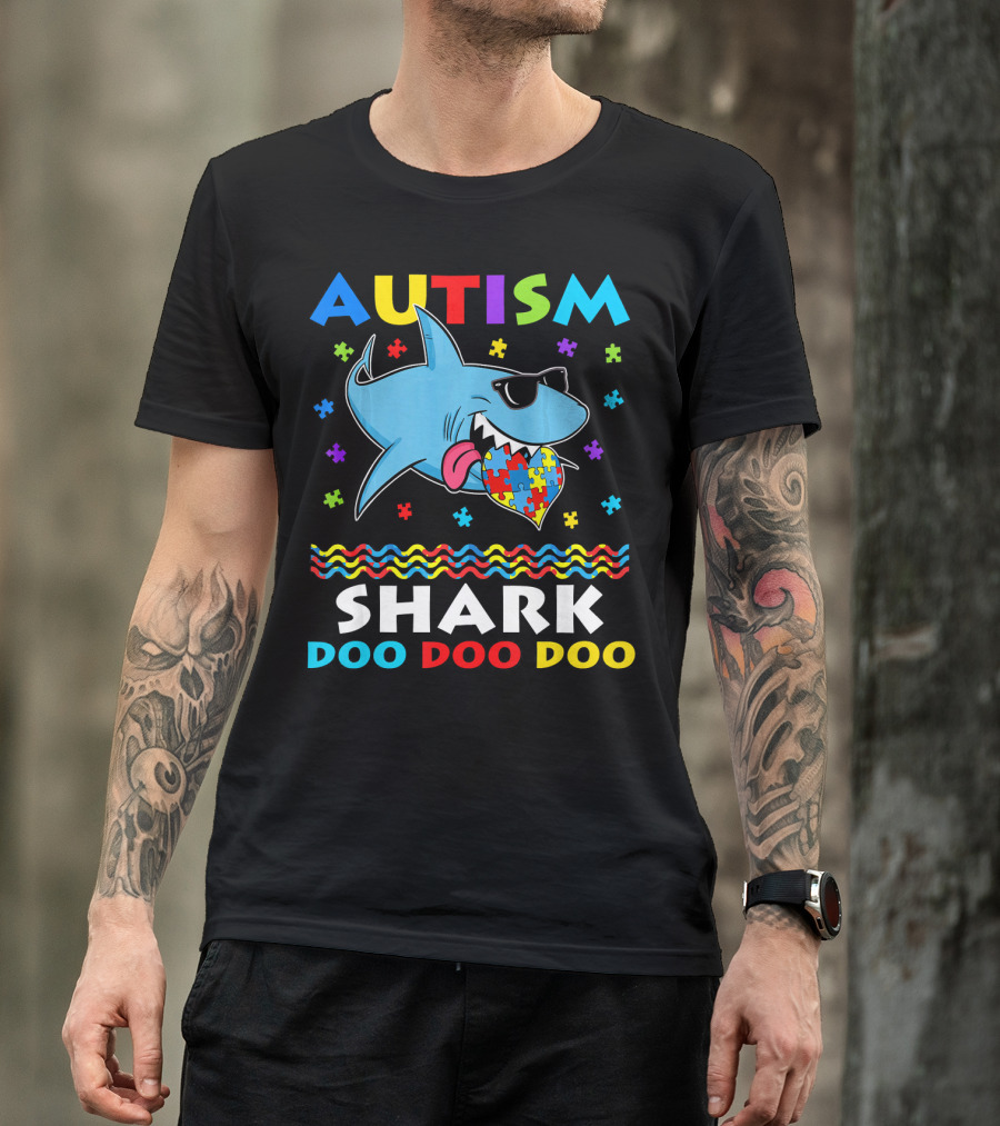 Autism Shark Doo Doo Doo Funny Awareness Day T-Shirt