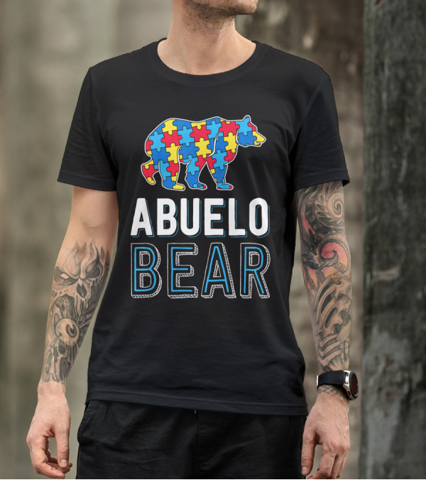 Abuelo Bear Autism Puzzle Awareness T-Shirt
