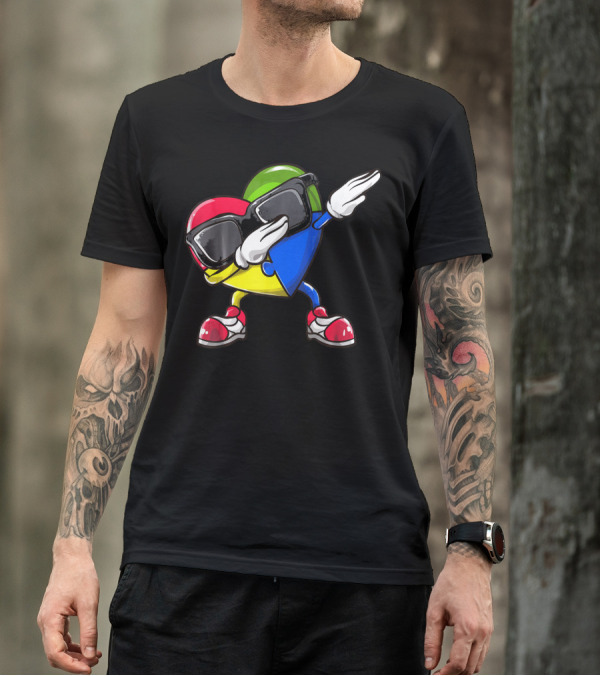 Valentines Day Dabbing Heart Puzzle Autism Colorful T-Shirt