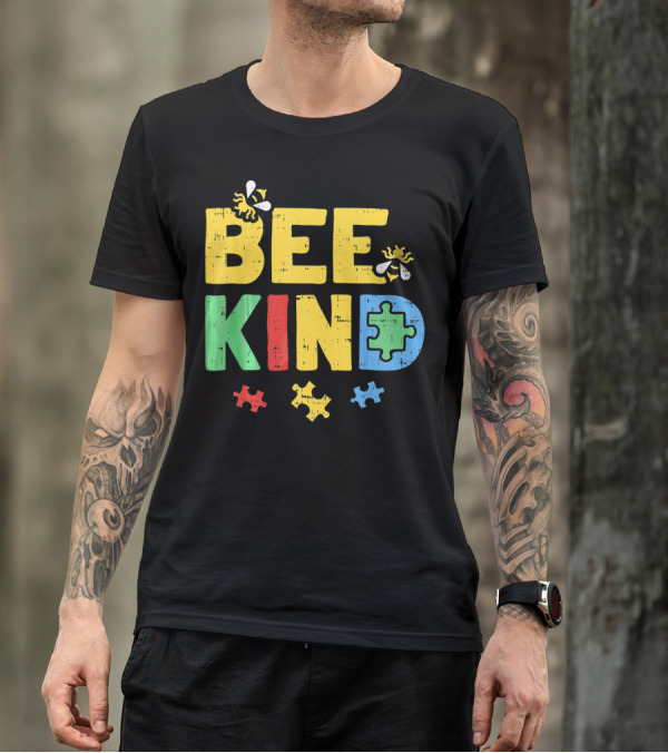 BEE KIND Puzzle Autism Awareness Bees T-Shirt