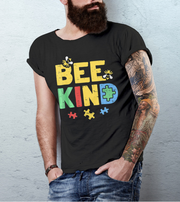 BEE KIND Puzzle Autism Awareness Bees T-Shirt
