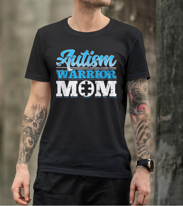 Autism Warrior Mom Awareness Puzzle Piece T-Shirt