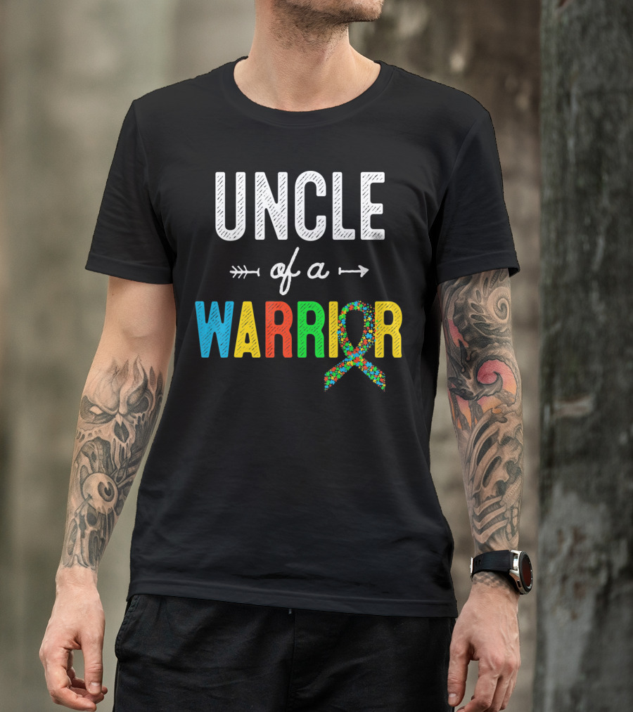 Uncle Of A Warrior Autism Awareness Puzzle T-Shirt
