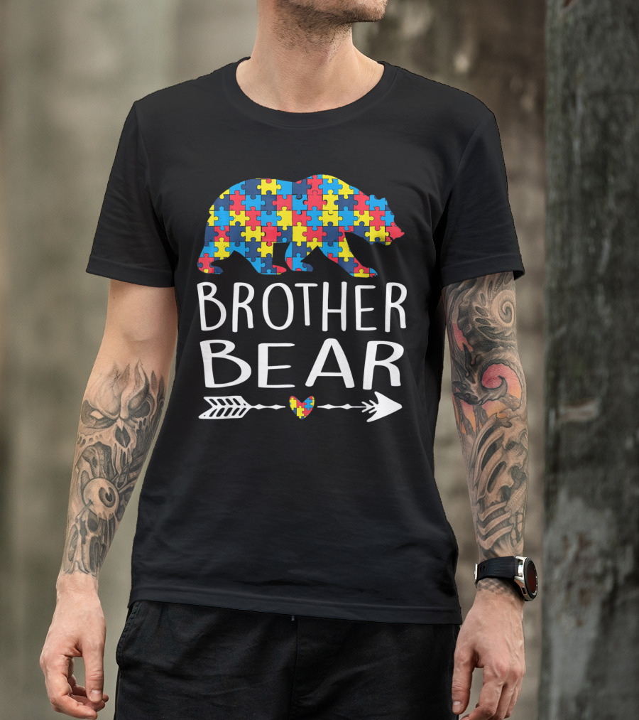 Brother Bear Autism Puzzle Heart Arrow T-Shirt