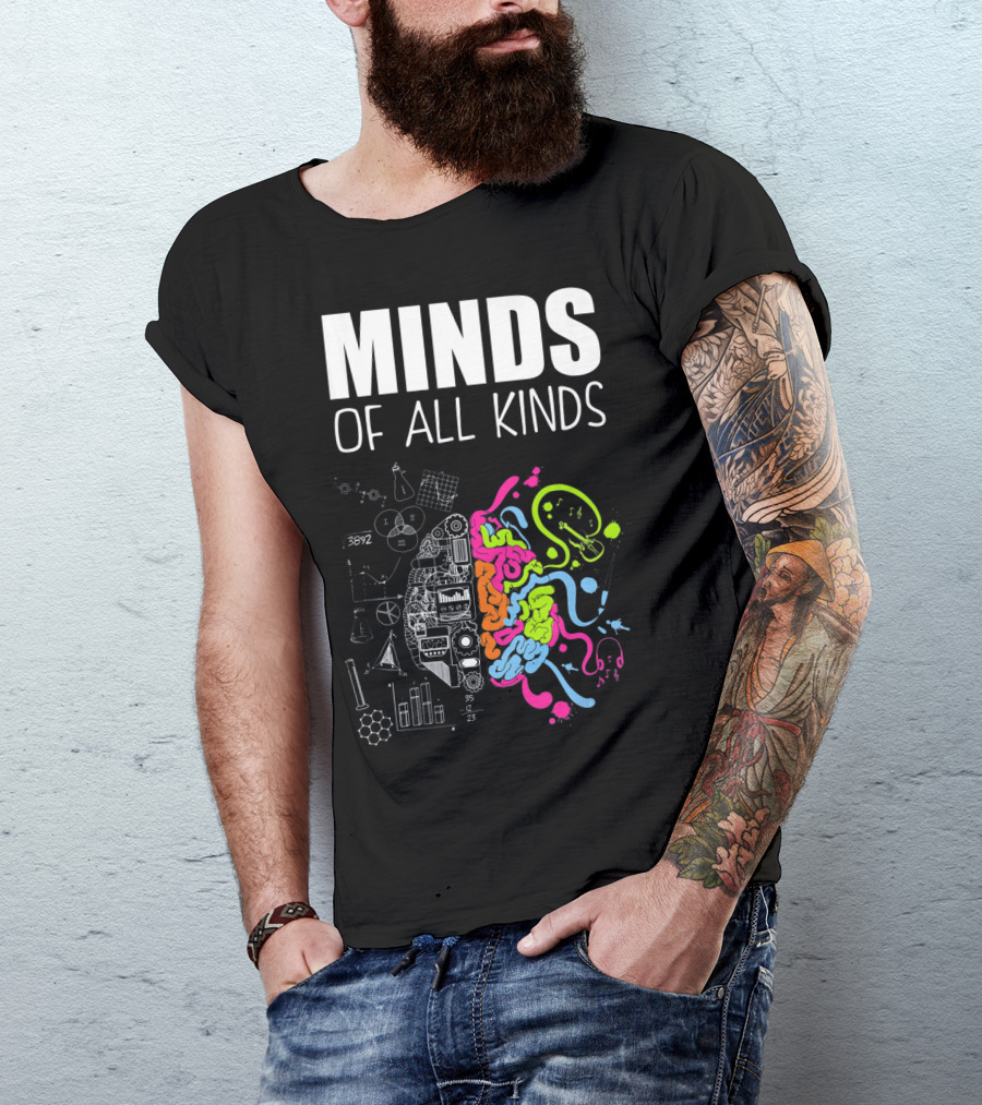 Minds Of All Kinds Neurodiversity Brain ADHD Autism T-Shirt