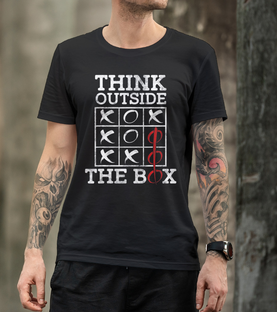 Think Outside The Box Tic Tac Toe Autism Awareness T-Shirt