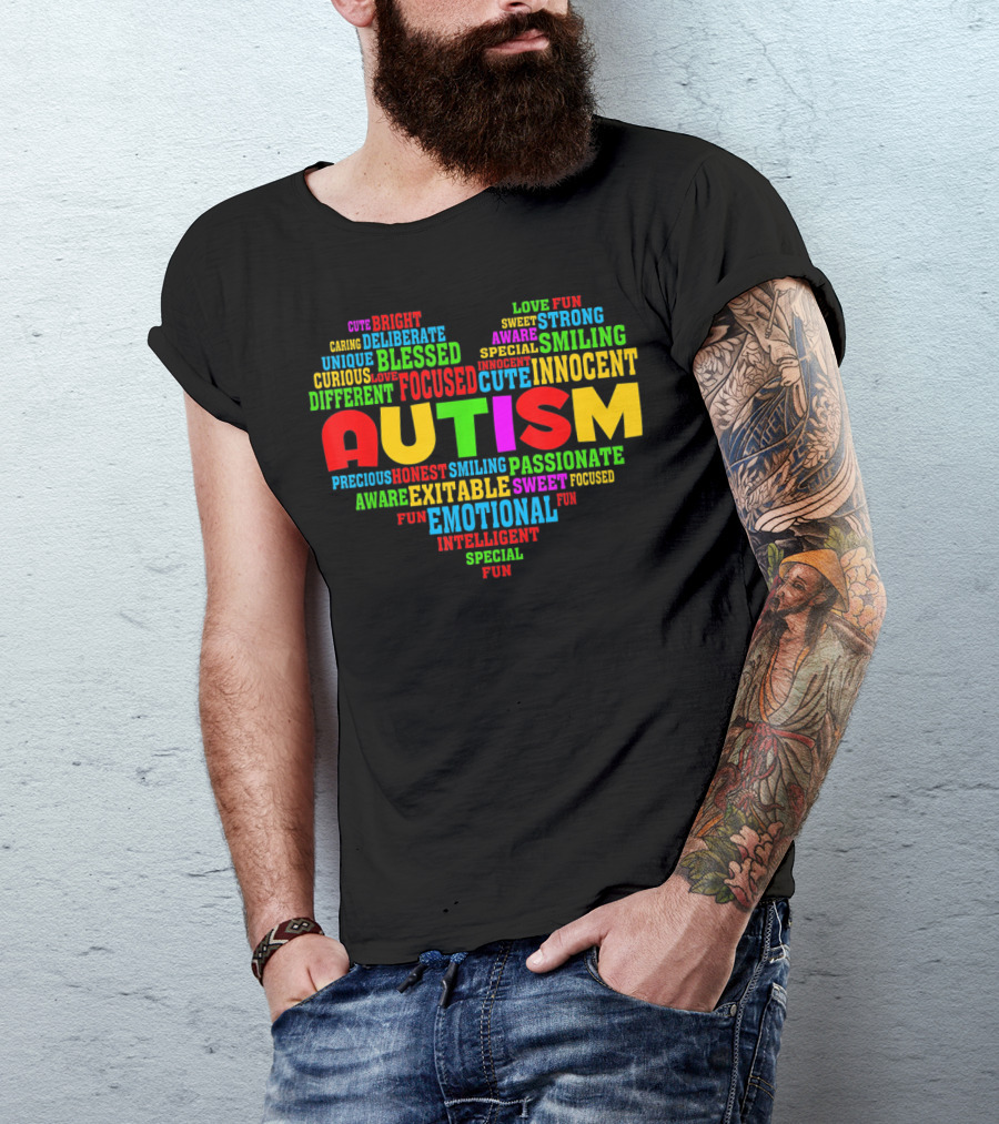 Autism Awareness Heart Emotional Focused Innocent Unique Blessed T-Shirt