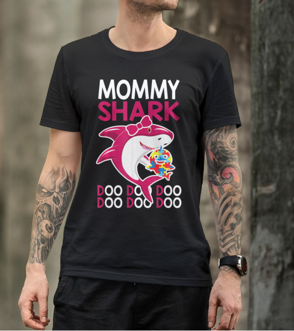 Mommy Shark Autism Awareness Doo Doo Doo T-Shirt