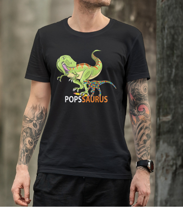 POPS Saurus Auntsaurus Autism Dinosaur Puzzle T-Shirt