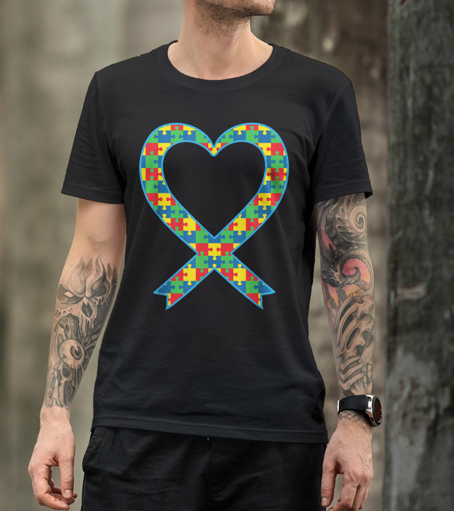 Autism ASD Aspergers Puzzle Heart T-Shirt