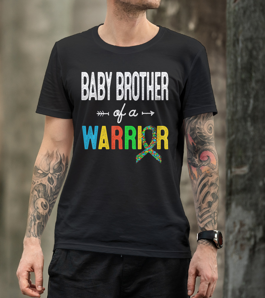 Baby Brother Of A Warrior Autism Awareness T-Shirt