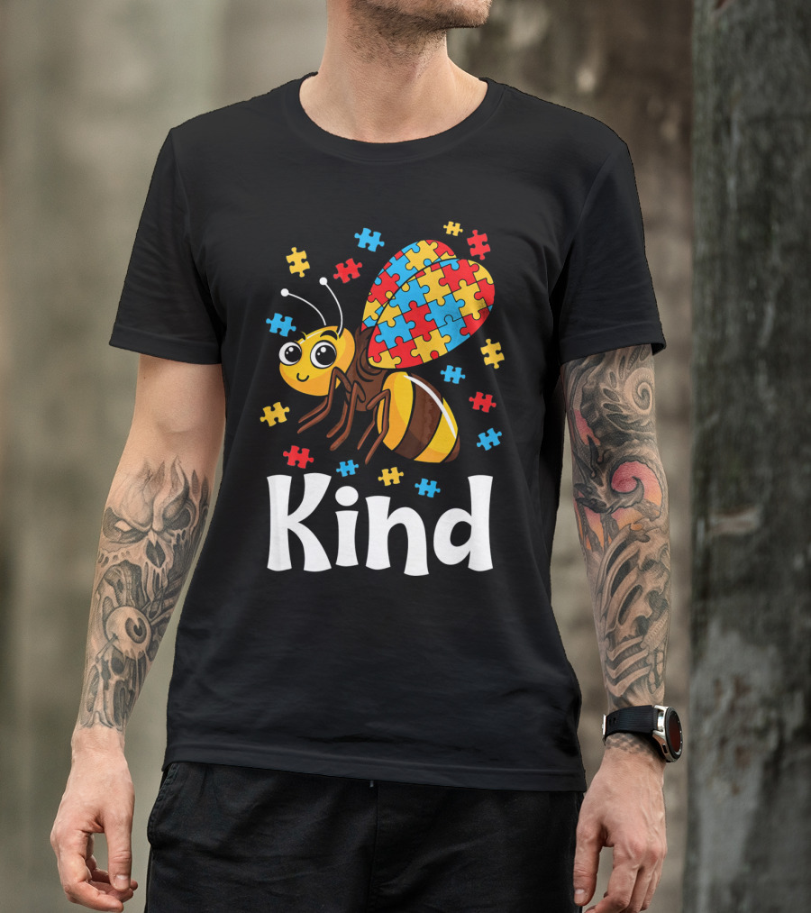 Puzzle Bee Kind Autism Awareness Beekind T-Shirt