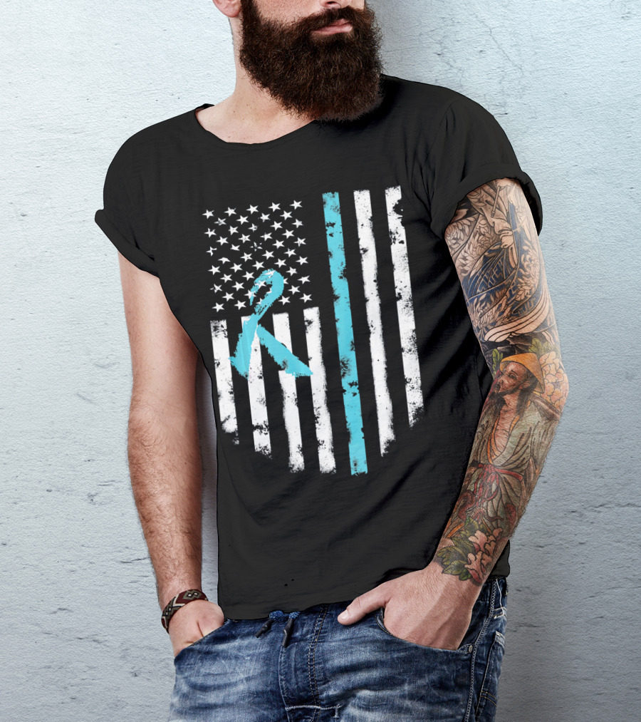 Scleroderma Awareness Support American Flag T-Shirt