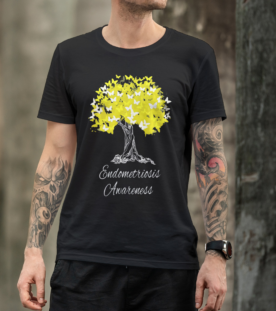 Endometriosis Awareness Butterfly Tree T-Shirt