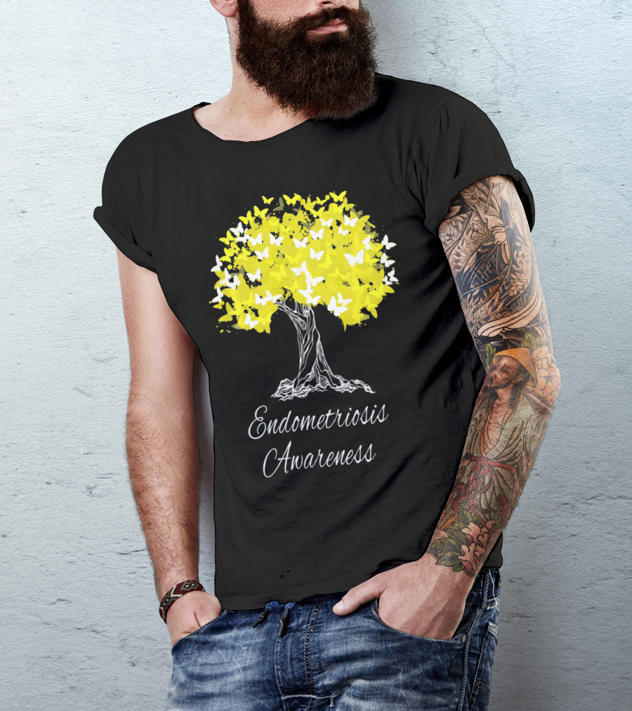 Endometriosis Awareness Butterfly Tree T-Shirt