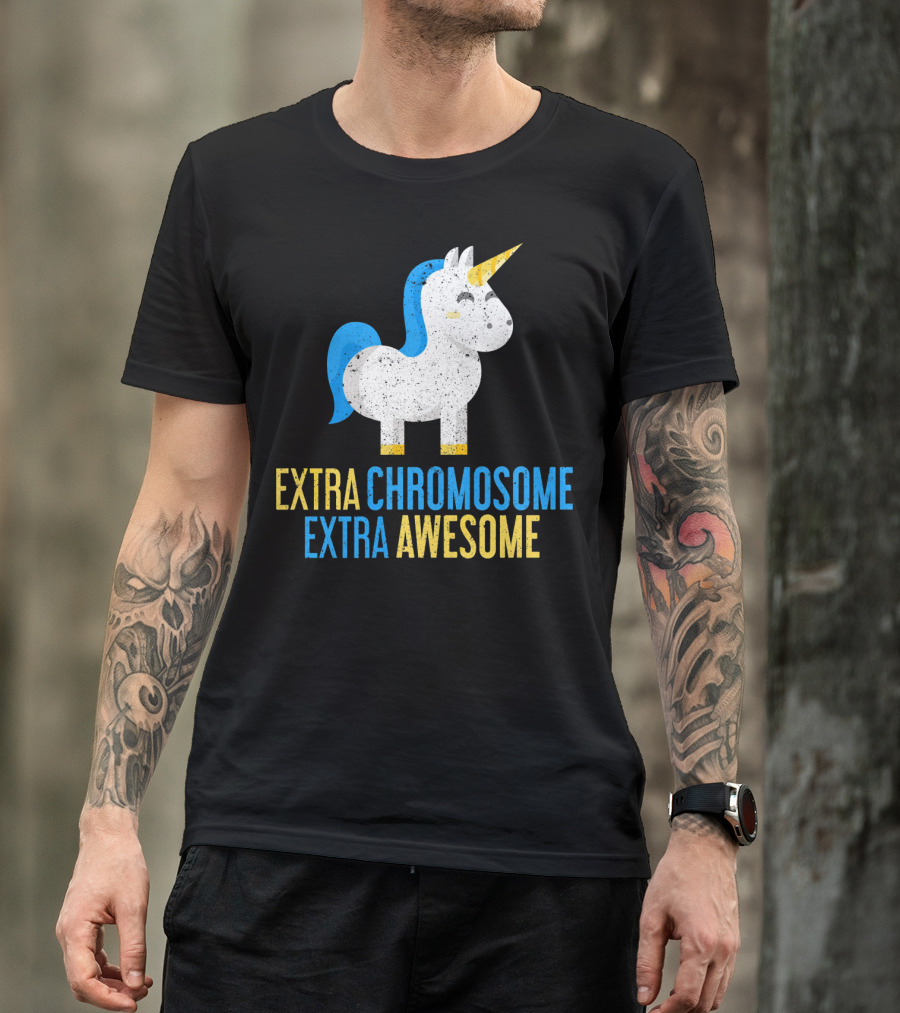 Extra Chromosome Extra Awesome Unicorn Down Syndrome Awareness T-Shirt