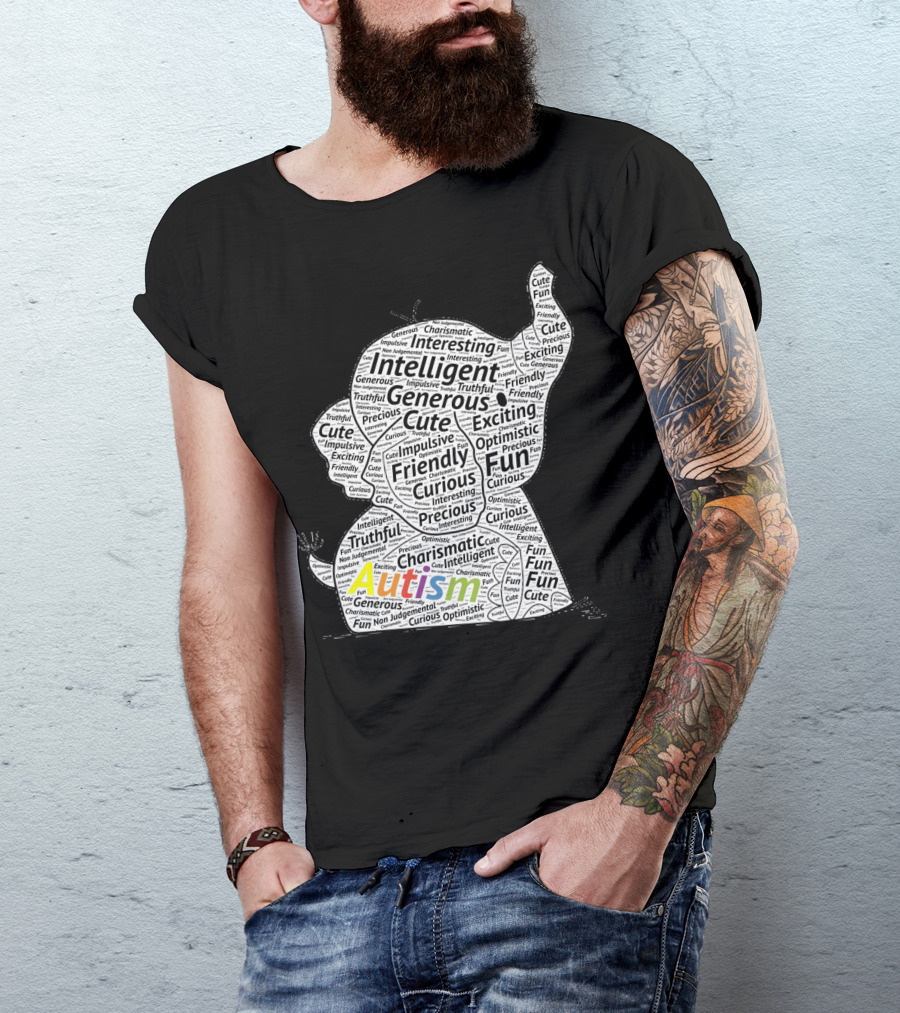 Autism Intelligent Generous Friendly Fun Elephant T-Shirt
