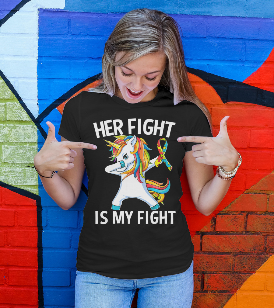 Her Fight Is My Fight Unicorn Puzzle T-Shirt