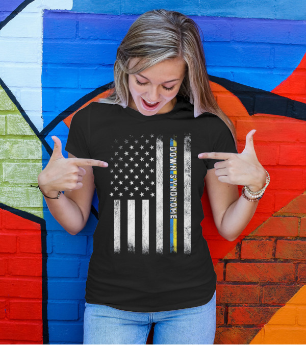 American Flag Down Syndrome Awareness T-Shirt