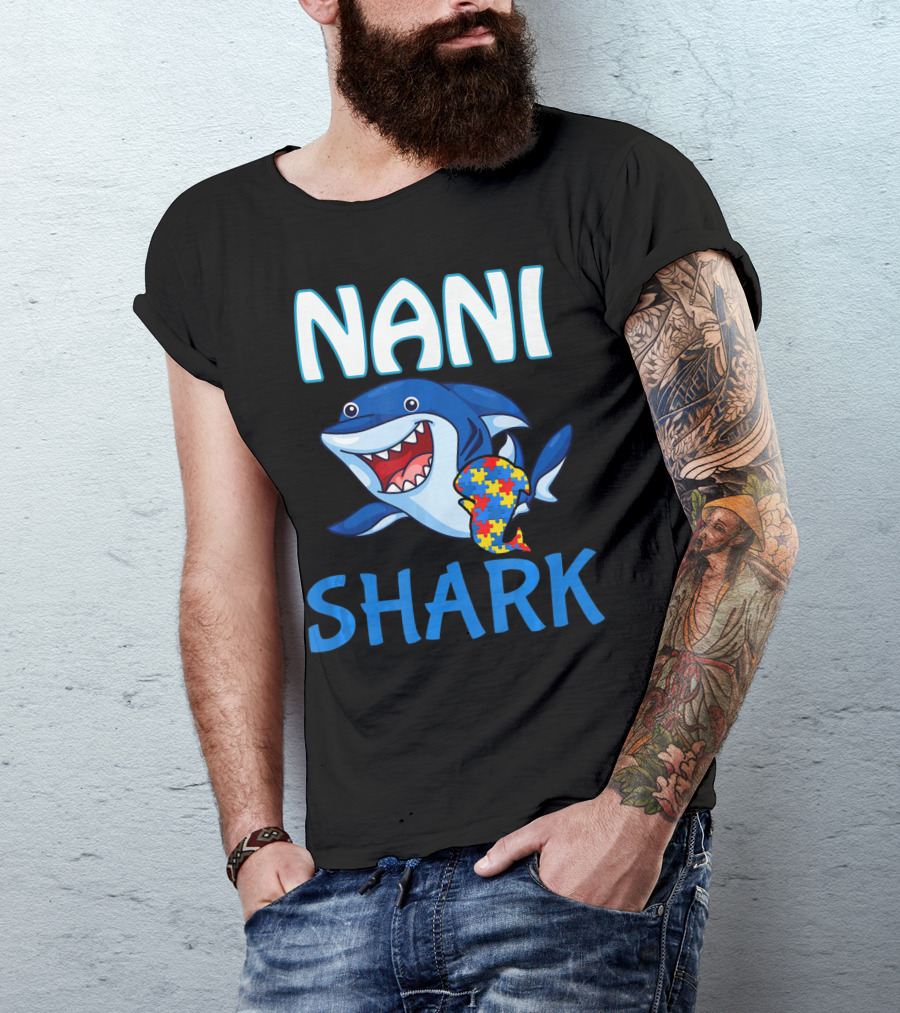Nani Shark Autism Awareness Puzzle T-Shirt